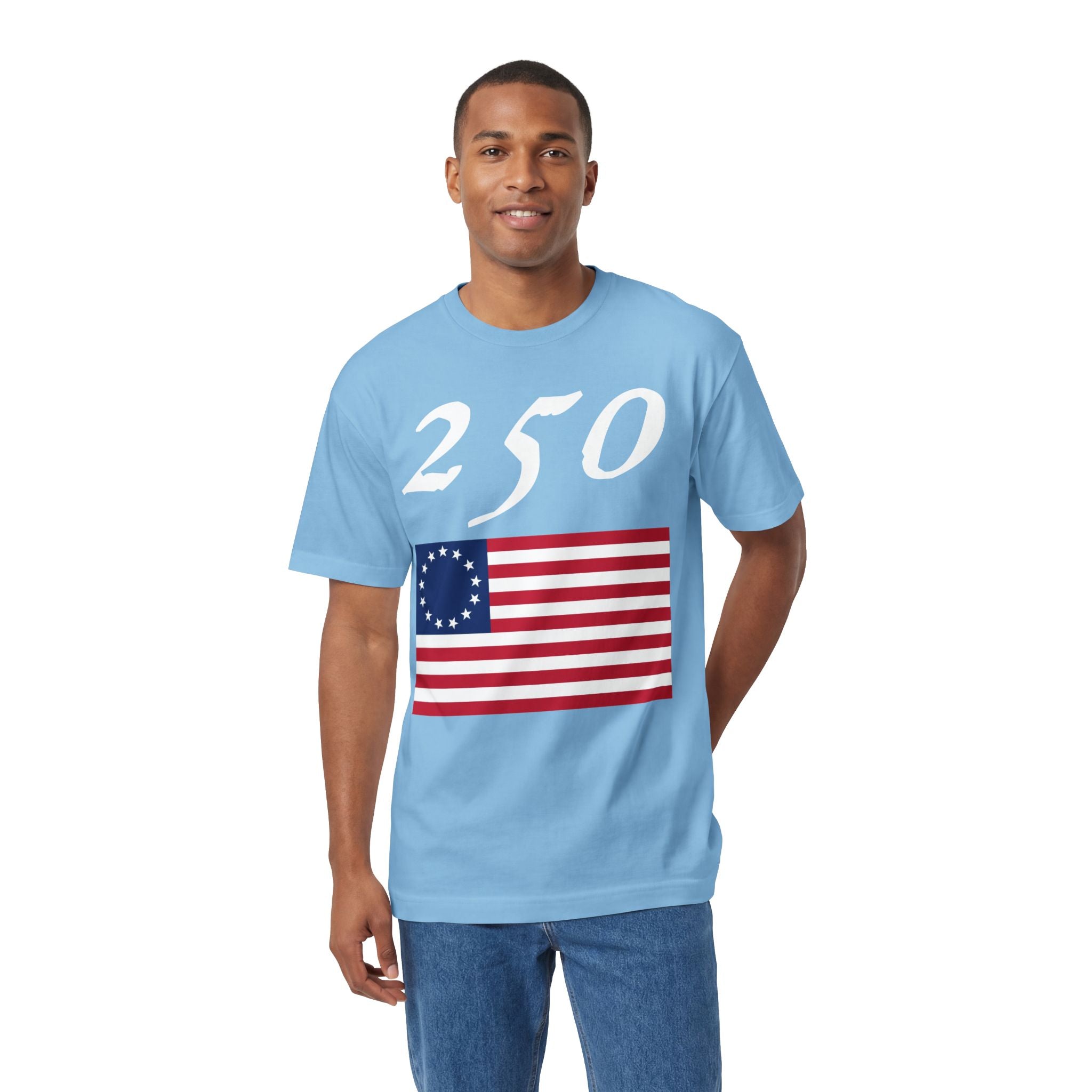 250 Betsy Ross Flag Tee — Historic American Patriot T-Shirt