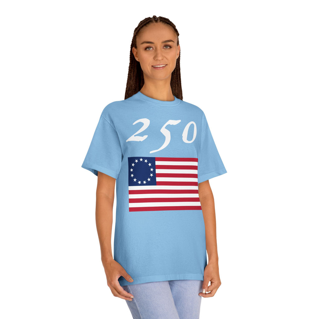 250 Betsy Ross Flag Tee — Historic American Patriot T-Shirt