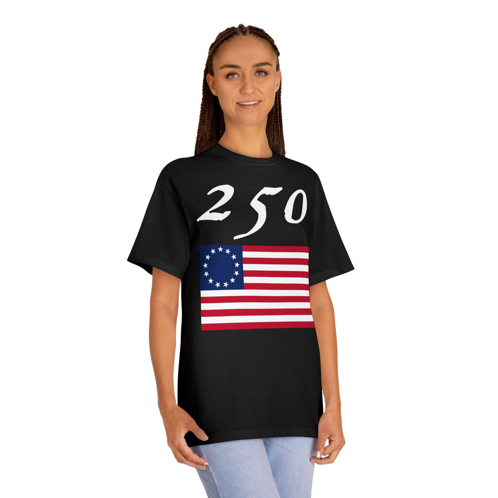 250 Betsy Ross Flag Tee — Historic American Patriot T-Shirt