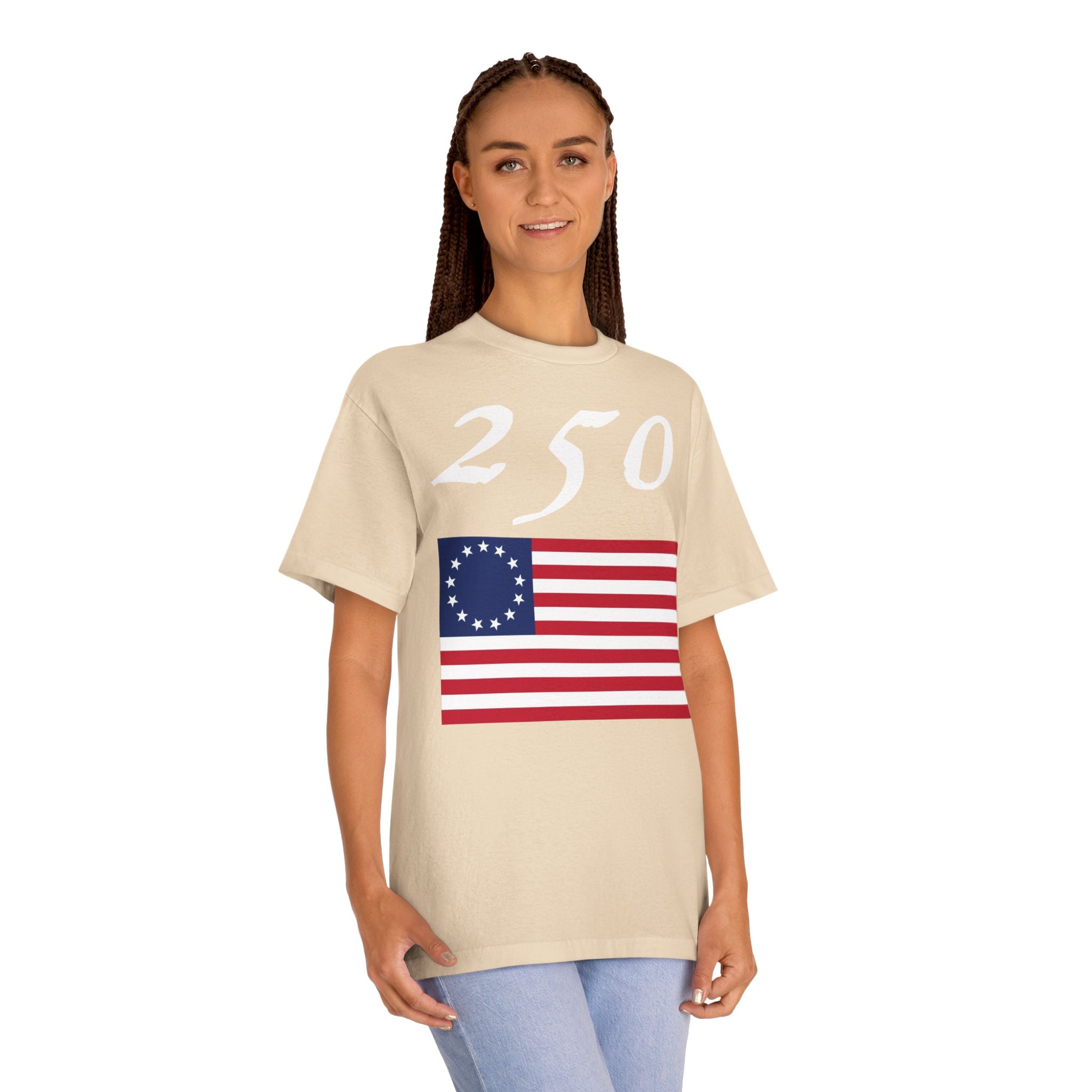 250 Betsy Ross Flag Tee — Historic American Patriot T-Shirt