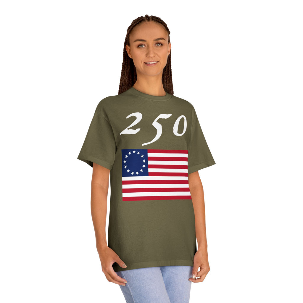 250 Betsy Ross Flag Tee — Historic American Patriot T-Shirt
