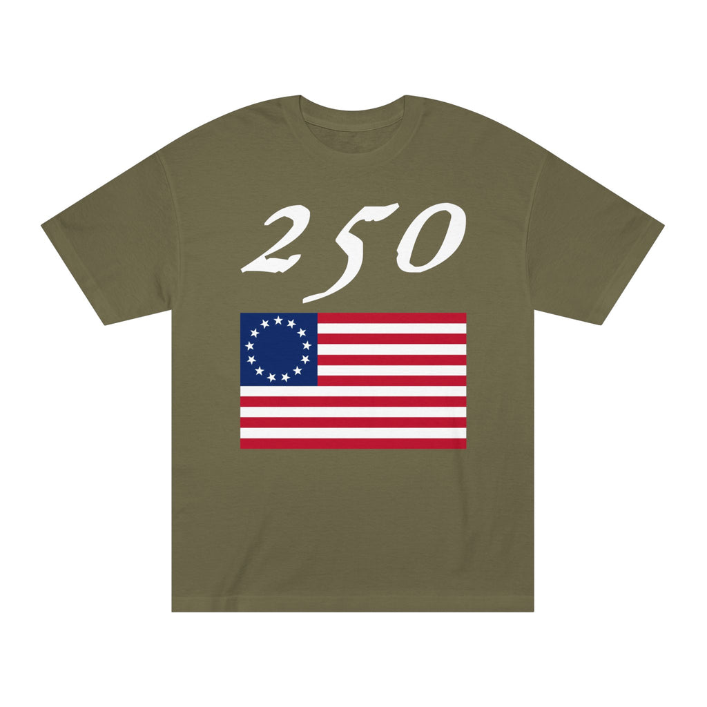 250 Betsy Ross Flag Tee — Historic American Patriot T-Shirt