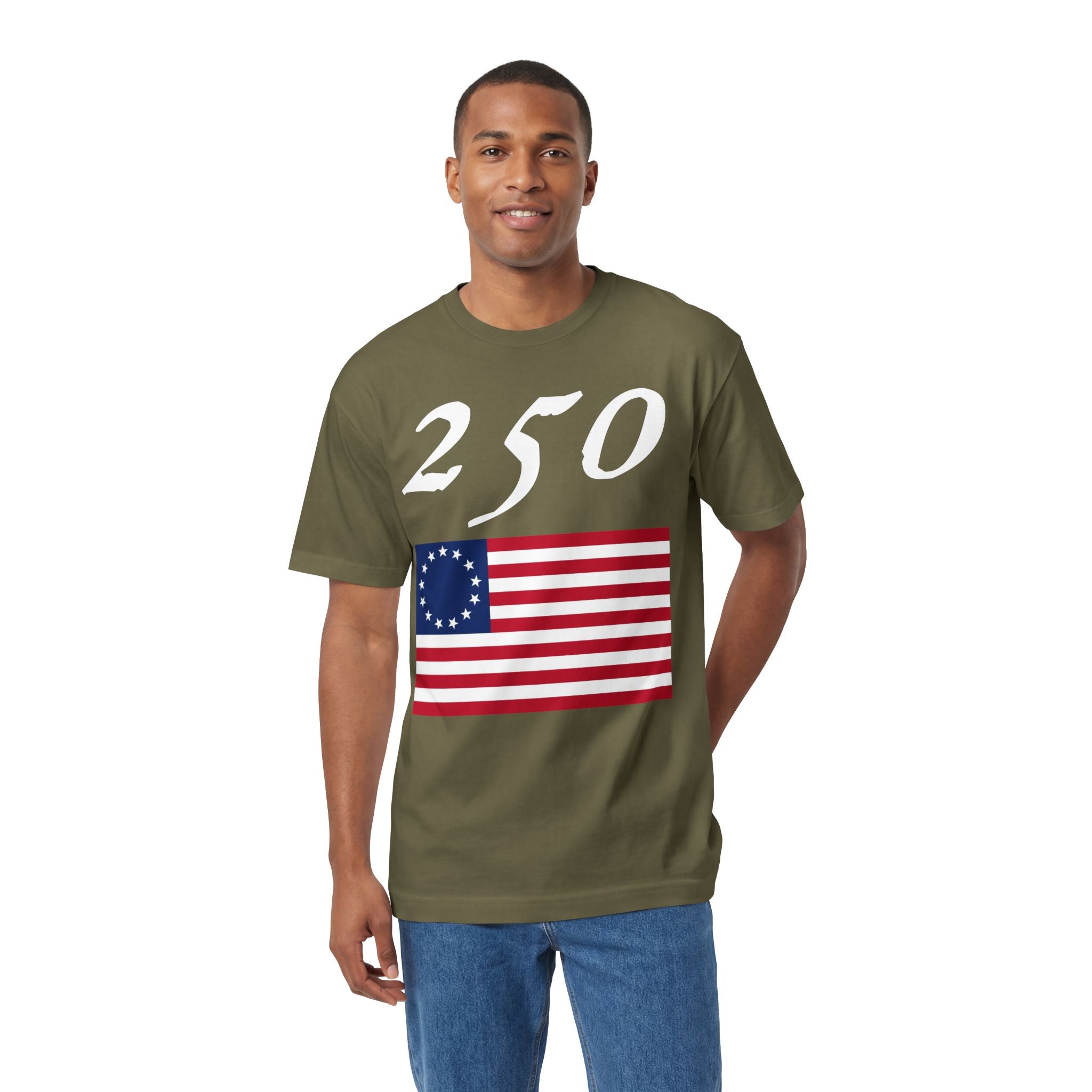 250 Betsy Ross Flag Tee — Historic American Patriot T-Shirt