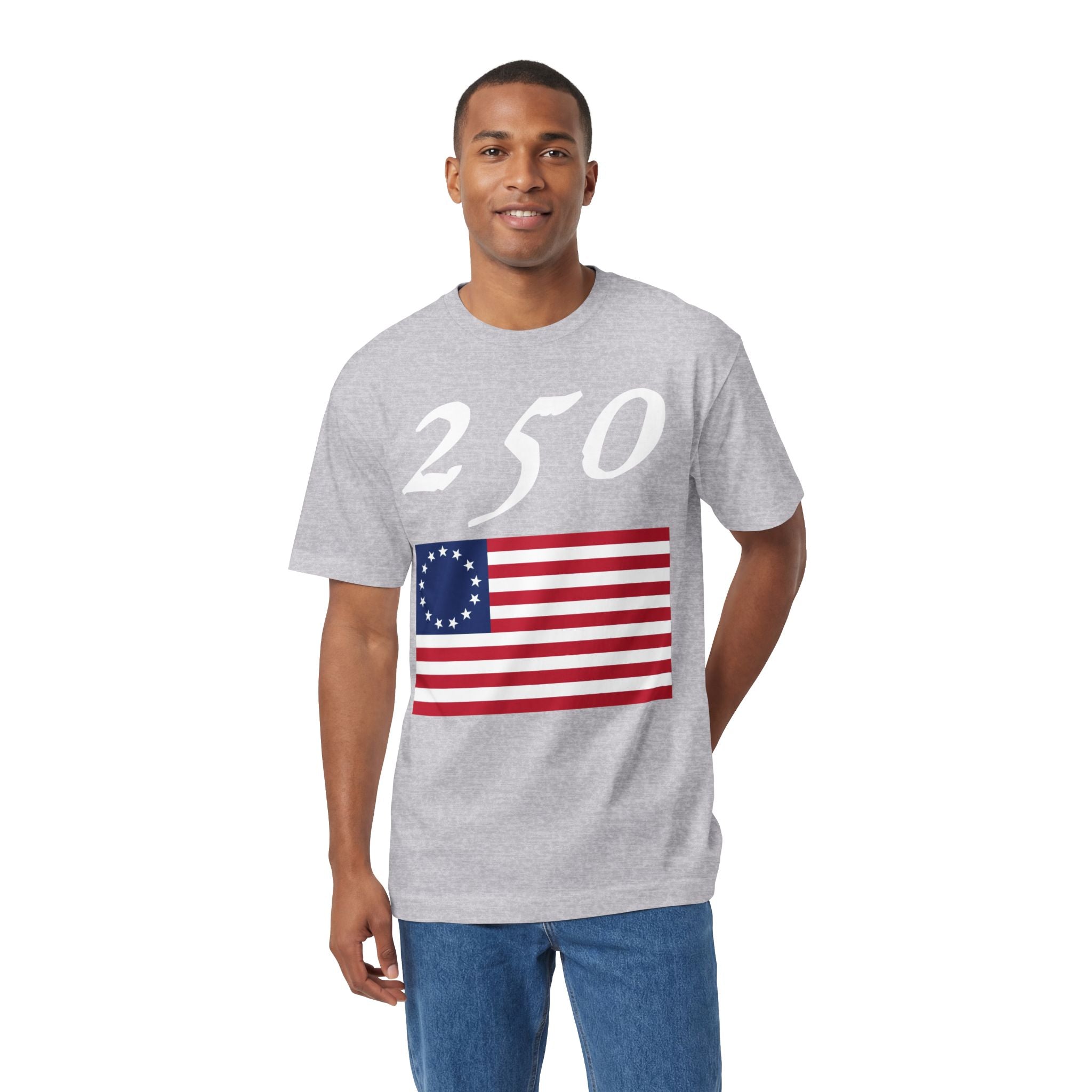 250 Betsy Ross Flag Tee — Historic American Patriot T-Shirt
